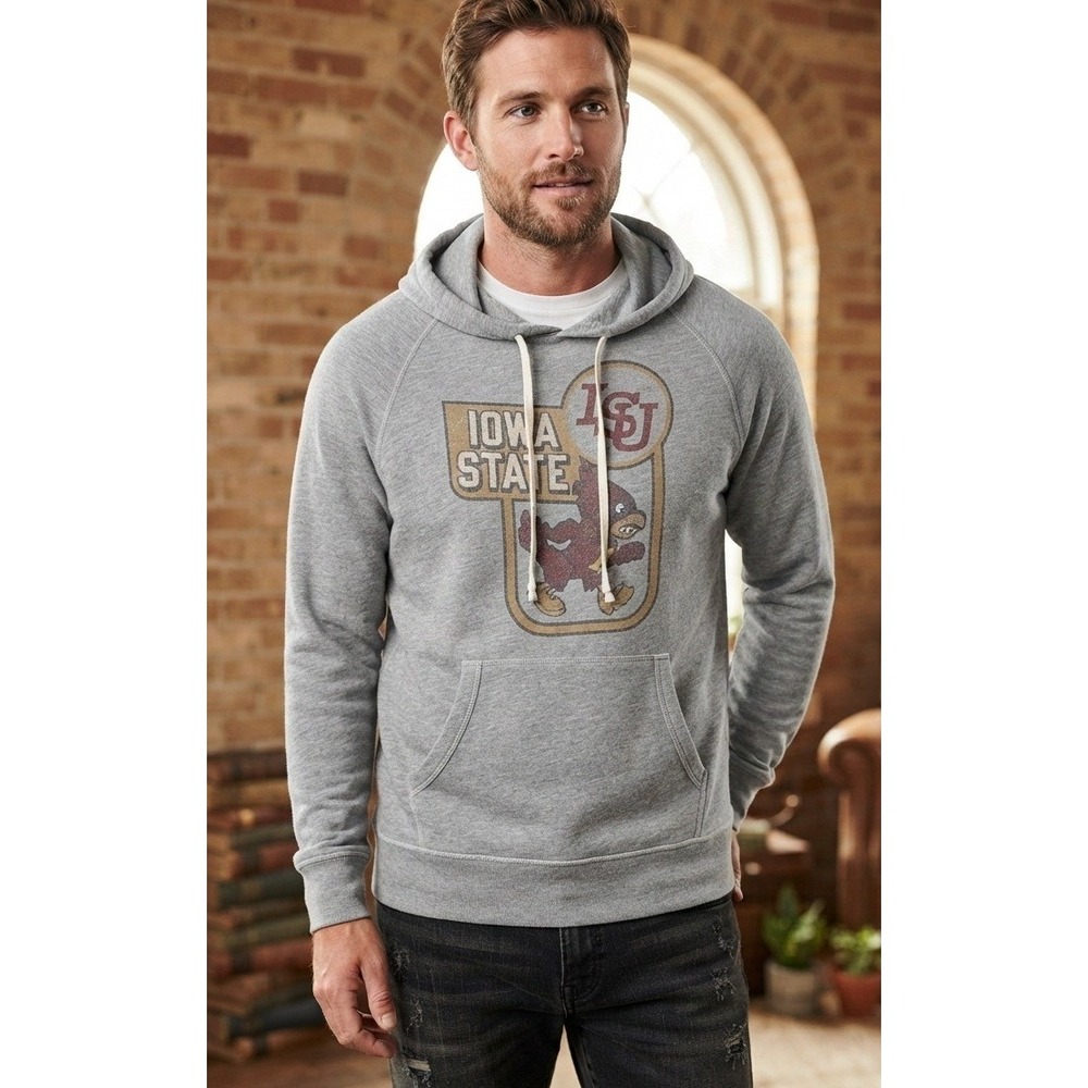 Vintage Tailgate Iowa State Hoodie Graphic Sweatshirt Men's M Gray Cotton Canada